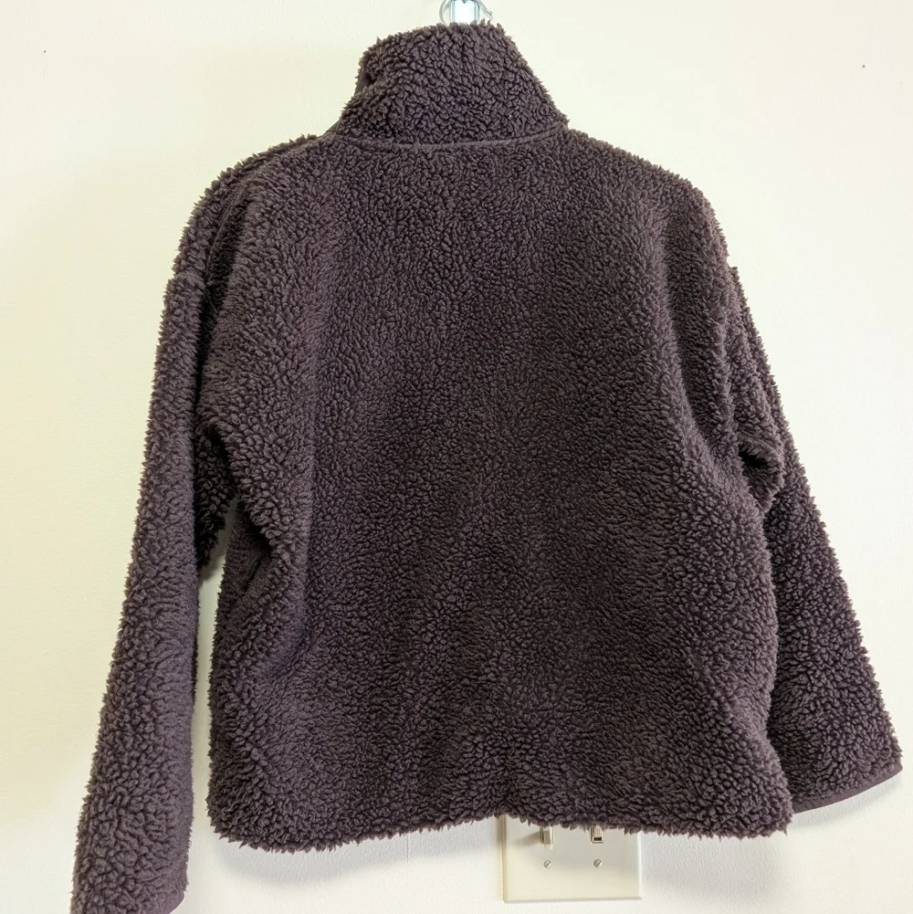 J.Crew Sherpa Fleece Pullover Brown Quarter Zip Jacket Small